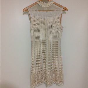Beige lace dress